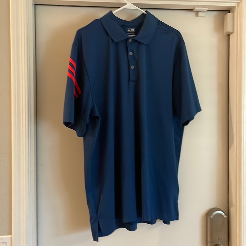 Men’s dark blue adidas pure motion cool max golf shirt size XL